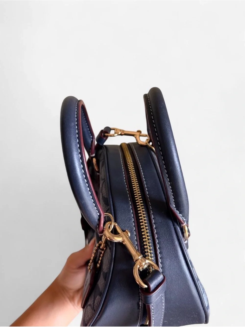 Coach Sydney small satchel crossbody bag (denim multi)